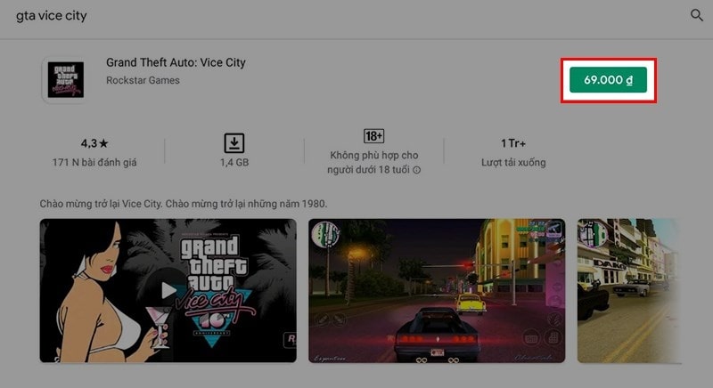 Chọn giá trò chơi GTA Vice City phù hợp