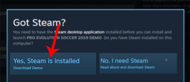 Nhấn vào Yes, Steam is installed